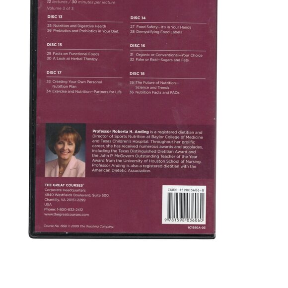 Nutrition Made Clear The Great Courses  18 Discs No Booklets - Picture 6 of 6